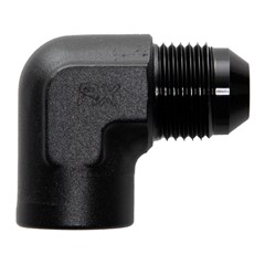 90° Adapter, -8AN Male » 3/8" FPT, BLK