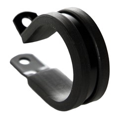 Cushioned P-Clamp, 1-1/8", BLACK