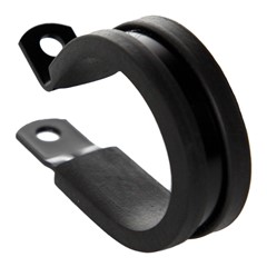 Cushioned P-Clamp, 1-1/4", BLACK