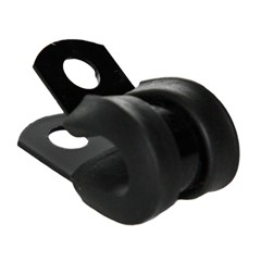 Cushioned P-Clamp, 1/4" , BLACK