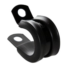 Cushioned P-Clamp, 1/2", BLACK