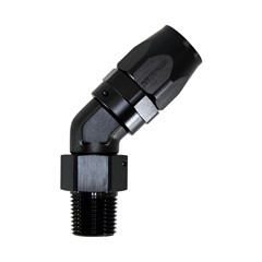 Hose Fitting, 45° Rubber -10 AN to 1/2" NPT Male, Black