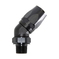 Hose Fitting, 45° Rubber -16 AN 3/4" NPT Male, Black