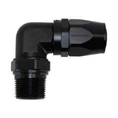 Hose Fitting, 90° Rubber -16 AN to 1" NPT Male, Black