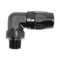 Hose Fitting, 90° Rubber -16 AN to 3/4" NPT Male, Black