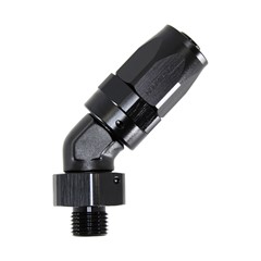 Fitting, 45° Rubber -8 AN to -6 AN ORB Male, Black