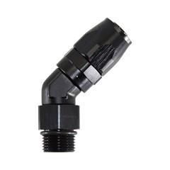 Hose Fitting, 45° Rubber -10 AN ORB Male, Black