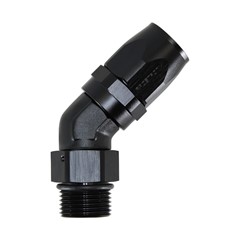Hose Fitting, 45° Rubber -12 AN ORB Male, Black