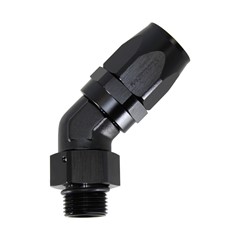 Hose Fitting, 45° Rubber -12 AN to -10 AN ORB Male, Black