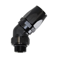 Hose Fitting, 45° Rubber -16 AN to -12 AN ORB Male, Black