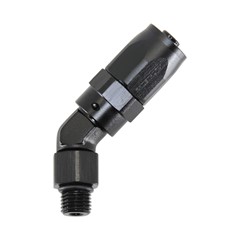 Hose Fitting, 45° Rubber -6 AN to -4 AN ORB Male, Black