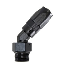 Hose Fitting, 90° Rubber -6 AN to -8 AN ORB Male, Black
