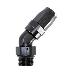 Hose Fitting, 45° Rubber -8 AN to -10 AN ORB Male, Black
