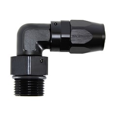 Fitting, 90° Rubber -10 -12 ORB Male, BK