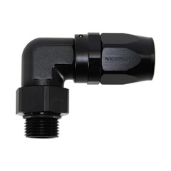 Fitting, 90° Rubber -12 -10 ORB Male, BK