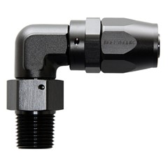 Fitting, 90° Rubber -10 » 1/2" MPT, BLK