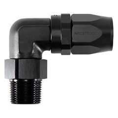 Hose Fitting, 90° Rubber -12 AN to 3/4" NPT Male, Black