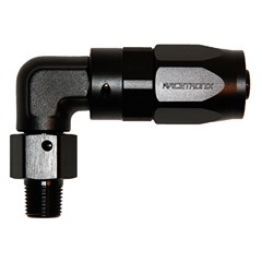 Hose Fitting, 90° Rubber -6 AN to 1/8" NPT Male, Black