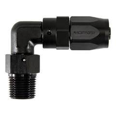 Fitting, 90° Rubber -6 » 3/8" MPT, BLACK