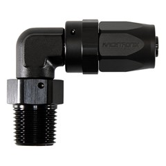 Hose Fitting, 90° Rubber -8 AN to 1/2" NPT Male, Black