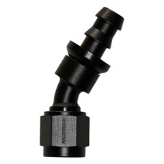 Hose Fitting, Push-Lock 30° -6 AN JIC Female, Black
