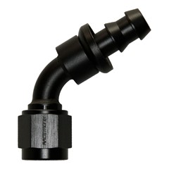 Hose Fitting, Push-Lock 60° -6 AN JIC Female, Black