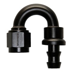 Hose Fitting, Push-Lok 180° -6 AN JIC Female, Black