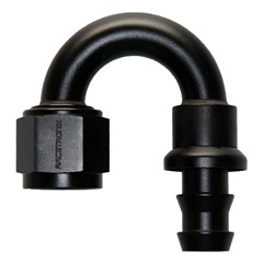 Hose Fitting, Push-Lok 180° -8 AN JIC Female, Black