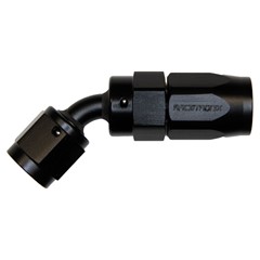 Hose Fitting, Rubber 45° -4 AN JIC Female, Black