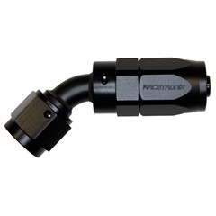 Hose Fitting, Rubber 45° -6 AN JIC Female, Black