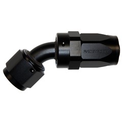 Hose Fitting, Rubber 45° -8 AN JIC Female, Black