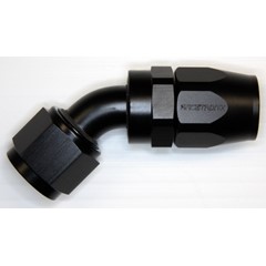 Hose Fitting, Rubber 45° -10 AN JIC Female, Black