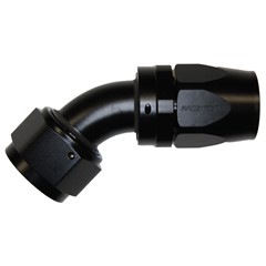 Hose Fitting, Rubber 45° -16 AN JIC Female, Black