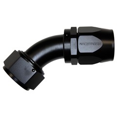 Hose Fitting, Rubber 45° -20 AN JIC Female, Black
