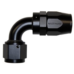 Hose Fitting, Rubber 90° -10 AN JIC Female, Black