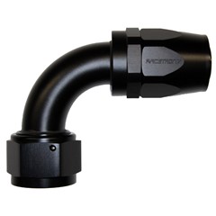 Hose Fitting, Rubber 90° -16 AN JIC Female, Black
