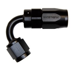 Hose Fitting, Rubber 120° -4 AN JIC Female, Black