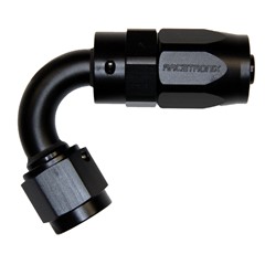 Hose Fitting, Rubber 120° -6 AN JIC Female, Black