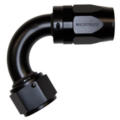 Hose Fitting, Rubber 120° -12 AN JIC Female, Black