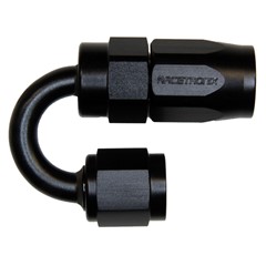 Hose Fitting, Rubber 180° -4 AN JIC Female, Black