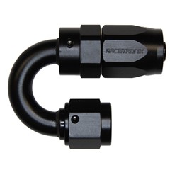 Hose Fitting, Rubber 180° -6 AN JIC Female, Black