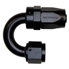 Hose Fitting, Rubber 180° -8 AN JIC Female, Black