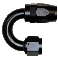 Hose Fitting, Rubber 180° -10 AN JIC Female, Black