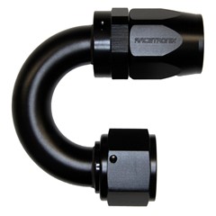 Hose Fitting, Rubber 180° -12 AN JIC Female, Black