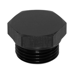 Plug, ORB -12AN, Hex Cap, AL-BLK