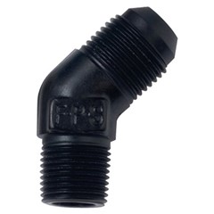 45° Adapter, -8AN » 3/8" NPT Male, Black