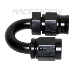 Fitting, PTFE 180° -3 AN JIC Female - Black