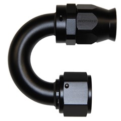 Fitting, PTFE 180° -12 AN JIC Female, Black