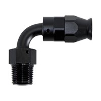 Fitting, 90° PTFE Swivel, -6 AN Hose to 3/8" NPT Male, Black