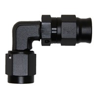 Fitting, PTFE 90° Forged Swivel, -3 AN JIC Female, Black